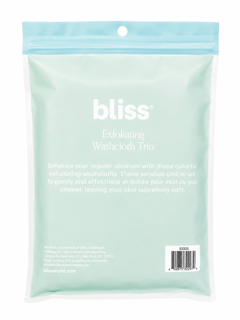 NIB Bliss Exfoliating Washcloth Trio 3-Pack - Picture 2 of 2